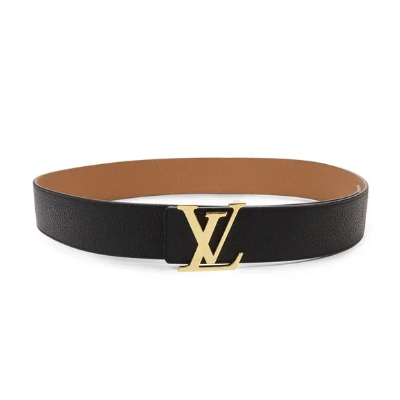 Louis Vuitton Black & Tan Reversible Initials 40MM Leather Belt Size 95